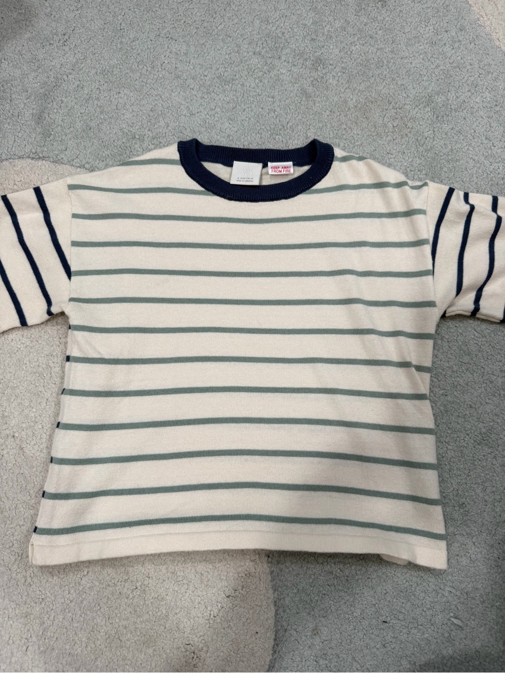 Zara Toddler Knitt Striped Short Sleeve Tee size 6